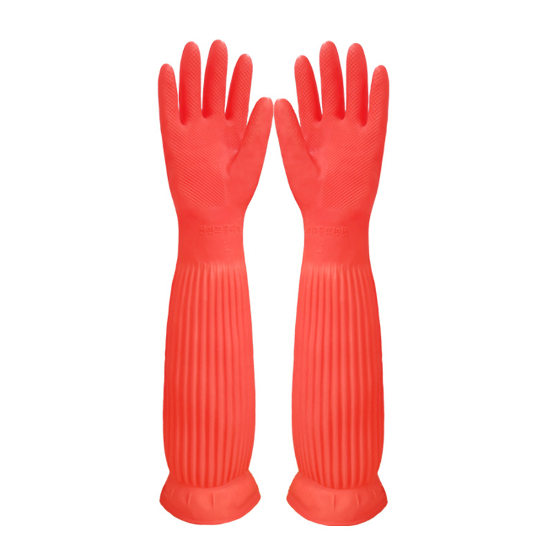 GENERAL PURPOSE LATEX REUSABLE GLOVES - EXTRA LONG CUFF | HLEL - 085